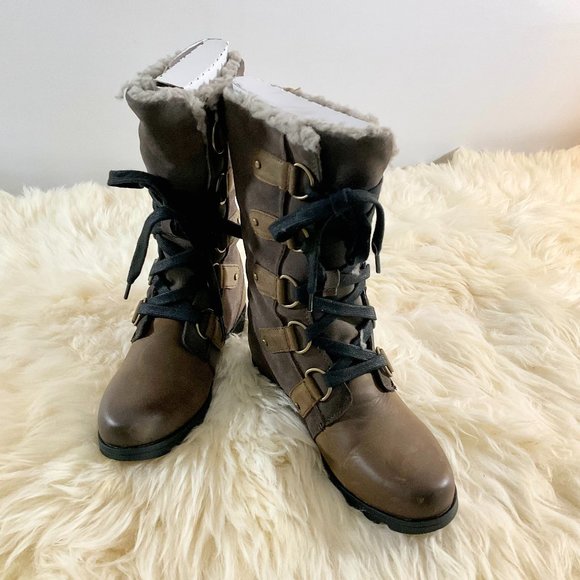 NWB Sorel Women's Emelie Lace Up Mid-Calf Waterproof Leather Boot - Sz 6.5US - Picture 4 of 13